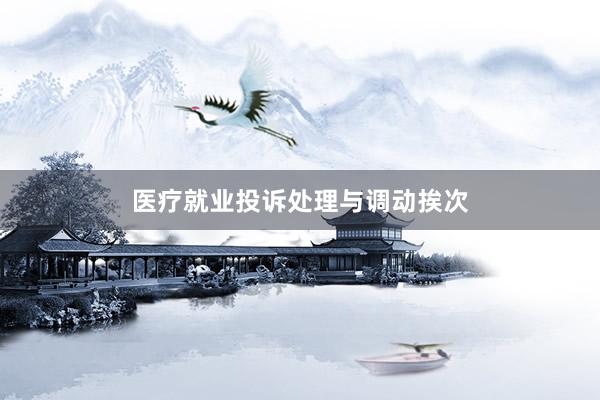 医疗就业投诉处理与调动挨次